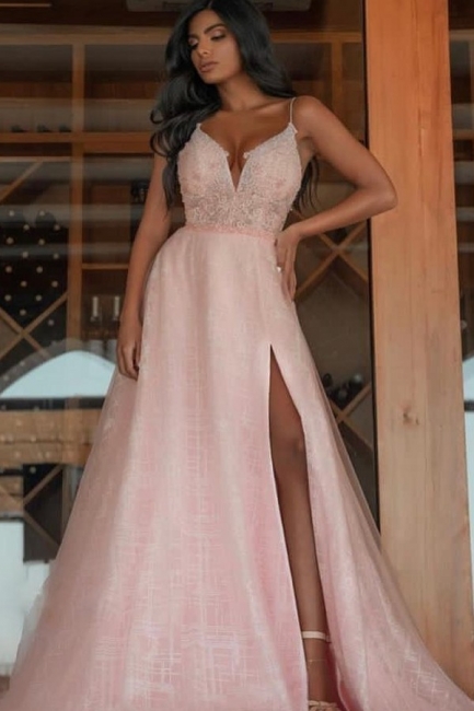 Robe de soirée longue rose | Robes de bal scintillantes