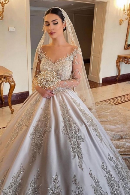 Robes de mariée extravagantes princesse | Robes de mariée à manches