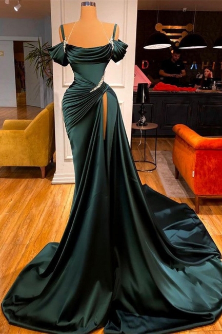 Robe de soirée longue Vert foncé | Mode de soirée en ligne