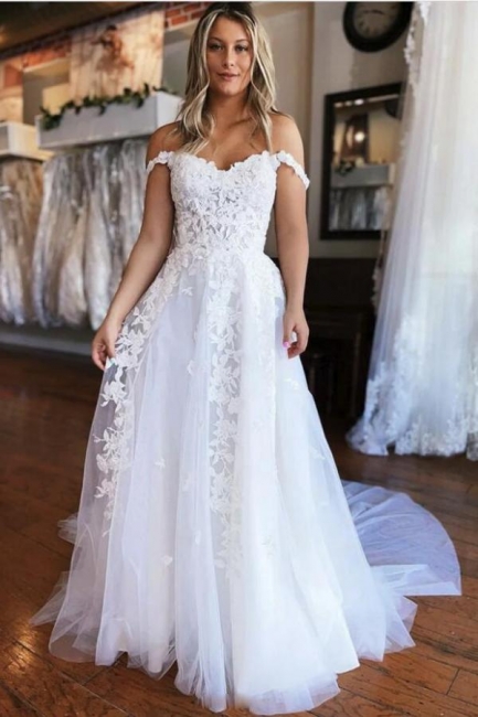 Robe de mariée simple pas cher | Robe de mariée boho A ligne dentelle