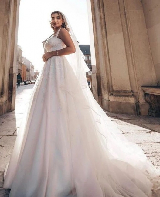 Robe de mariée princesse A-ligne en dentelle bonne qualité