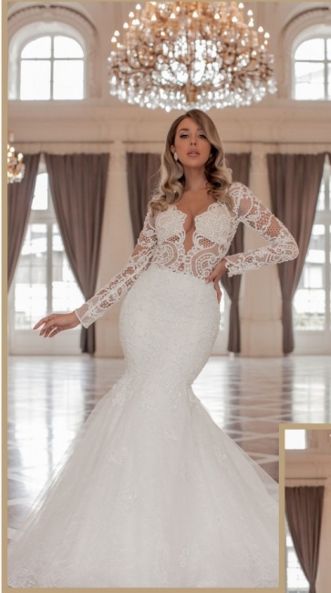 Robe de mariée sirène en dentelle achat en ligne pas cher