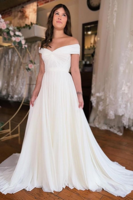 Robe de mariée en mousseline simple chic pas cher