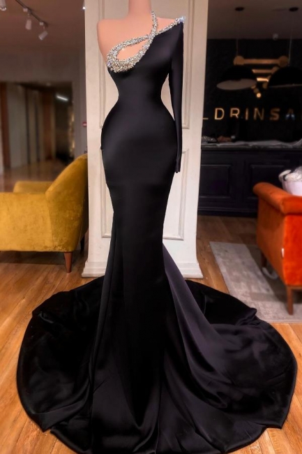 Robe de soirée sexy longue noire | Robes de bal à paillettes