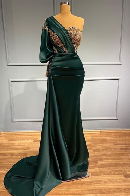 Robes De Soirée De Créateurs Longues Vert Foncé | Robes de bal à paillettes