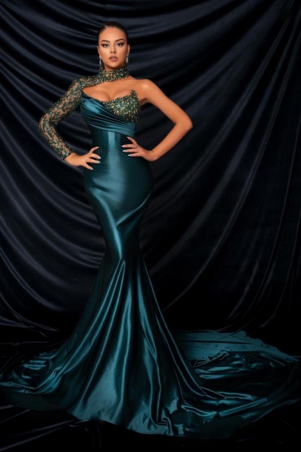 Robes De Soirée De Créateurs Longues Vert Foncé | Robes de bal à paillettes