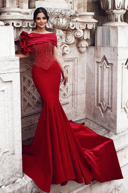 Belles robes de soirée longues rouges | Robes de bal à paillettes