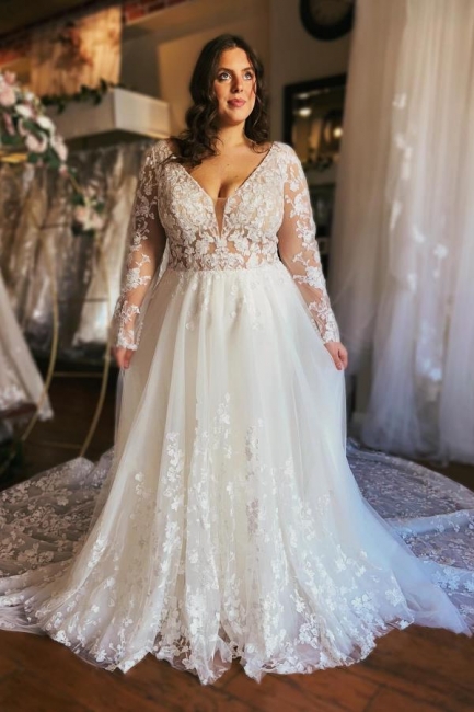 Robes de mariée magnifiques grande taille | Robes de mariée avec dentelle