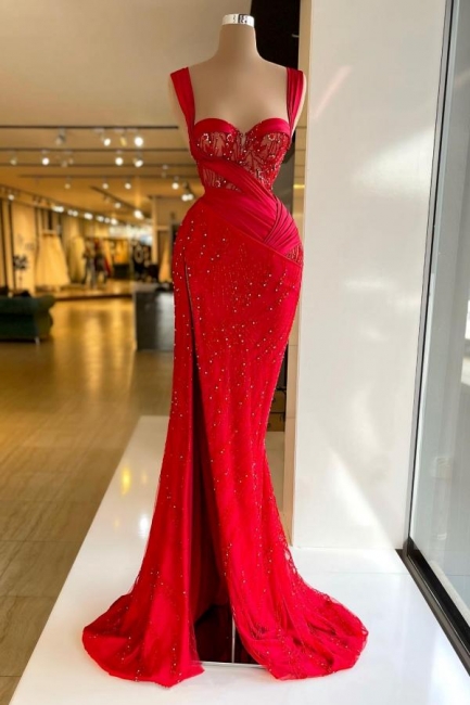 Robes de soirée de luxe longues rouges | Robes de bal à paillettes