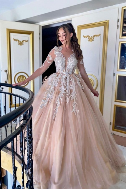 Belles robes de mariée princesse | Robe de mariée en dentelle avec manches