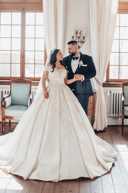 Robes de mariée de luxe princesse | Robes de mariée en satin