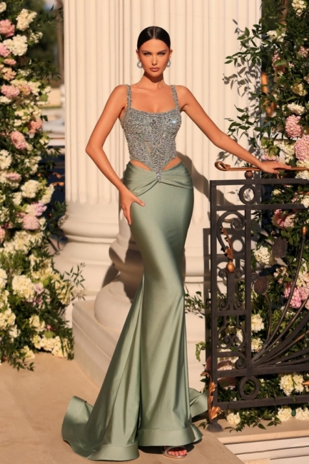 Robe de soirée verte longue | Robes de bal à paillettes