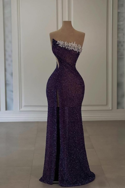 Robes de soirée élégantes à paillettes | Robes de bal longues violettes