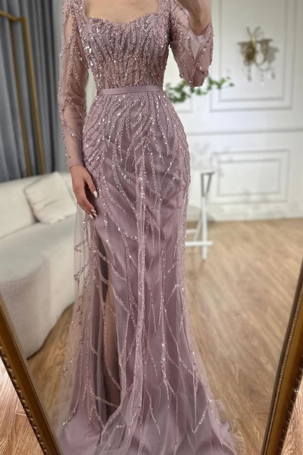 Robes de soirée exclusives avec des robes de bal à paillettes longues roses