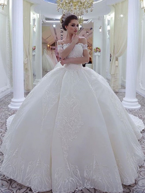 Robe de mariée princesse épaules nues | Robe de mariage princesse dentelle sublime