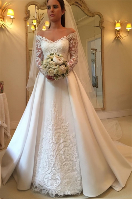 robe de mariée princesse | robe de mariage linge-A dentelle populaire