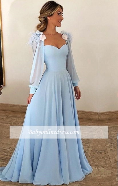 Robe de Princesse traîne balayage Col en cœur Robes de soirée 2021 à Fleurs