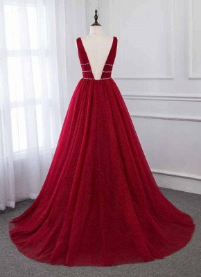 Robe de bal princesse chic avec perles | Robe de soirée princesse col en V_3