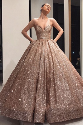 Robe de bal princesse épaules nues | Robe de soirée princesse brillante_1