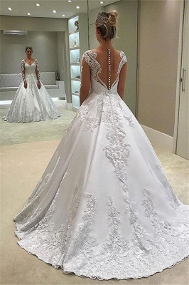 Robe de mariée princesse manches longues | Robe de mariage princesse col en V_2