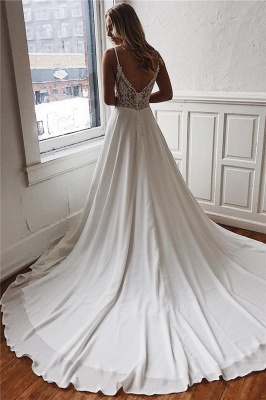 robe de mariée longue col V dos nu avec traîne_2