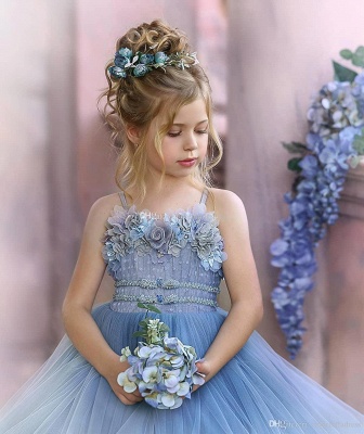 Robes de demoiselle d'honneur enfant fille fleurie tutu princesse chic_4