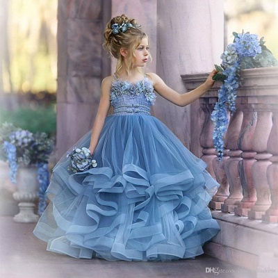 Robes de demoiselle d'honneur enfant fille fleurie tutu princesse chic_6