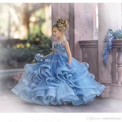 Robes de demoiselle d'honneur enfant fille fleurie tutu princesse chic_2