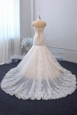 Robe de mariée élégante en dentelle sirène | Robes de mariée pas cher_2