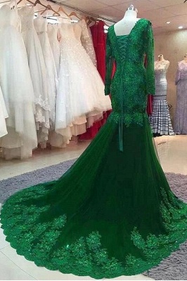 Robe de soirée verte | Robes de soirée longues avec manches_2