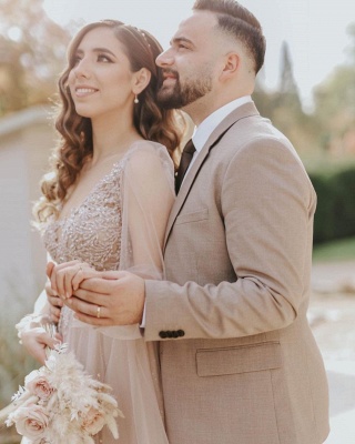 Robes de mariée modernes à manches | Robe de mariée en tulle_2