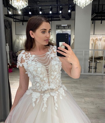 Robe de mariée design A ligne | Robe de mariée en tulle_2