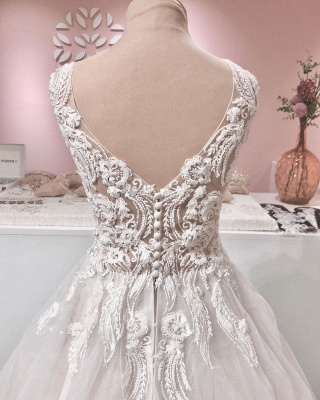 Robe de mariee vintage A ligne en dentelle | Robes de mariee en tulle en ligne_4