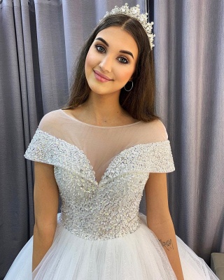 Robe de mariée de luxe A Line | Robes de mariée Tulle pas cher_3