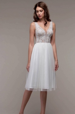 Robe de mariée simple pas cher | Robe de mariée de plage avec dentelle_1