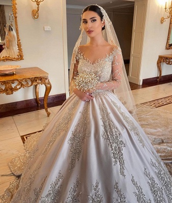 Robes de mariée extravagantes princesse | Robes de mariée à manches_5