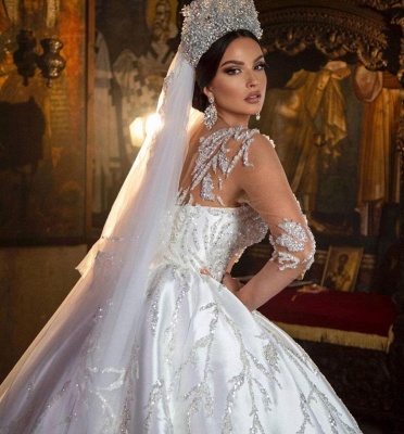 Robes de mariée extravagantes princesse | Robes de mariée à manches_4