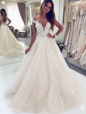 Robes de mariée paillettes | Robes de mariée Une ligne en dentelle_2