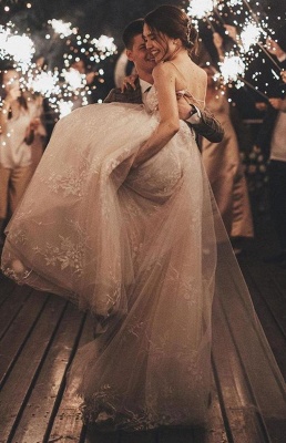 Superbe robe de mariée ligne A en dentelle | Robes de mariée en tulle_6