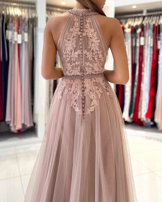 Magnifique robe de soirée longue rose | Robes de bal en dentelle_5