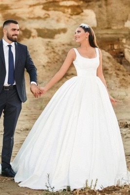 Robes de mariée simples en satin | Robes de mariée princesse_1