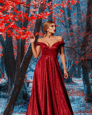 Robe de soirée rouge pailletée longue | Robes de bal pas cher_3