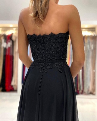 Robes de soirée simples longues noires | Robes de bal en dentelle_5