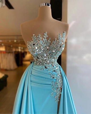 Robe de bal scintillante bleue | Robes de soirée longues en dentelle_2