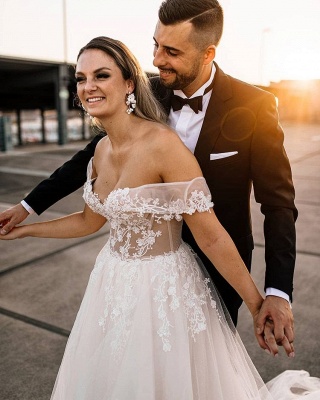 Robes de mariée Boho Une ligne | Robes de mariée avec de la dentelle_4