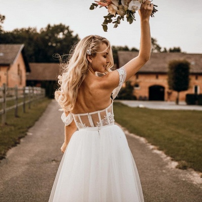 Robes de mariée de créateurs Ligne A | Robes de mariée en tulle avec dentelle_2