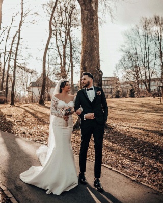 Robes de mariée de créateurs en dentelle | Robes de mariée sirène à manches_2