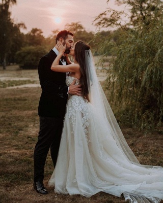 Robes de mariée élégantes Une ligne de dentelle | Robes de mariée bohèmes_2