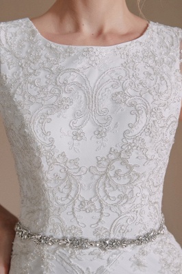 Robes de mariée élégantes longues sirène | Robe de mariée avec dentelle_9