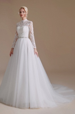 Magnifiques robes de mariée longue A-Line | Robe de mariée avec dentelle_4